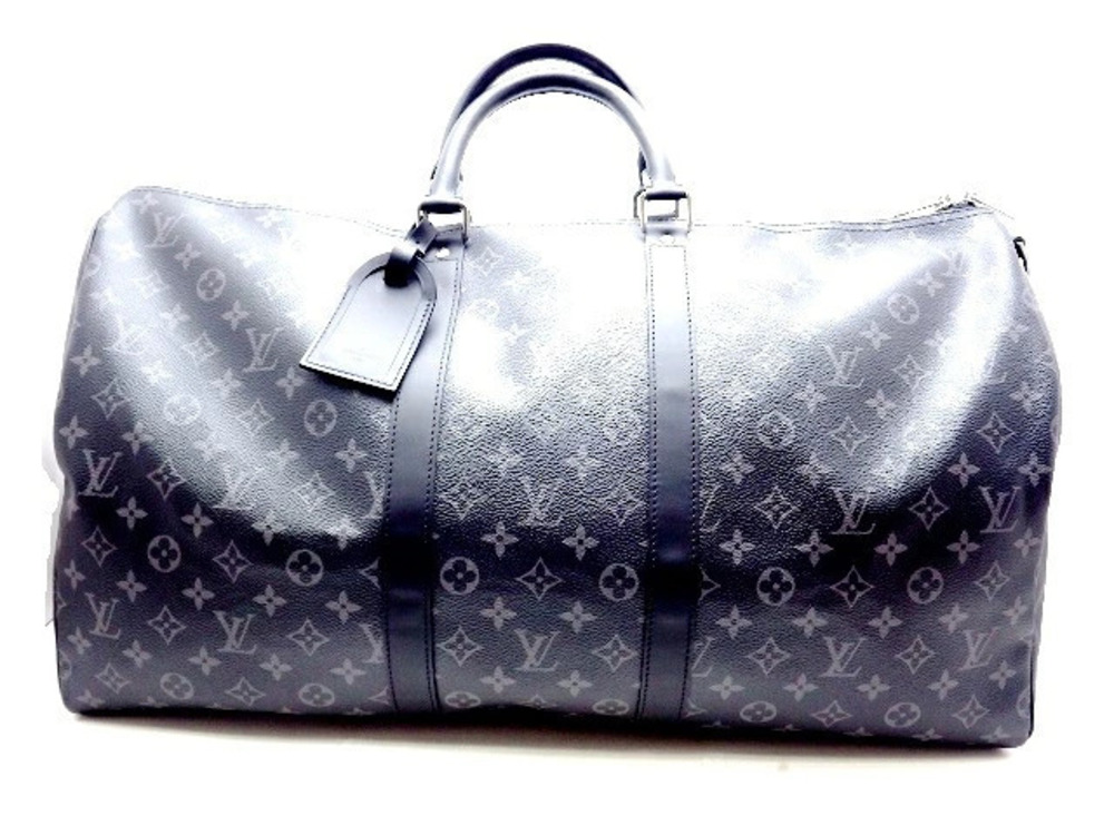 LOUIS VUITTON Keepall Bandouliere Boston Bag Monogram Eclipse Black